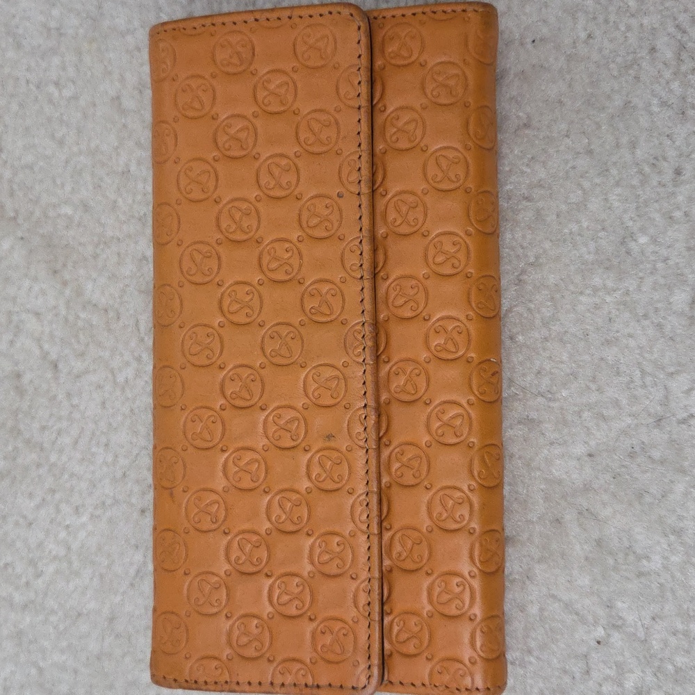 Divina Firenze Genuine Leather Made In Italy Monogram Wallet in Dark Mustard - Picture 9 of 9